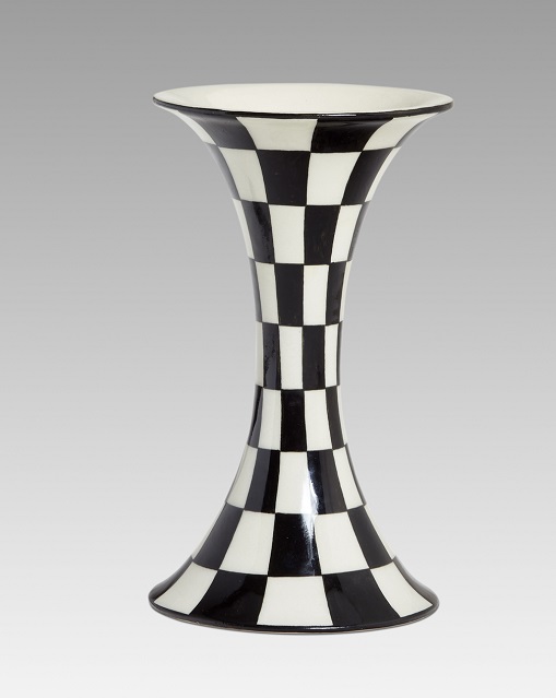 Powolny VEILCHENVASE Vase schwarz weißkl