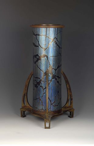 Lötz Witwe Klostermühle Vase Metallmontur H04.65